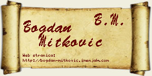 Bogdan Mitković vizit kartica